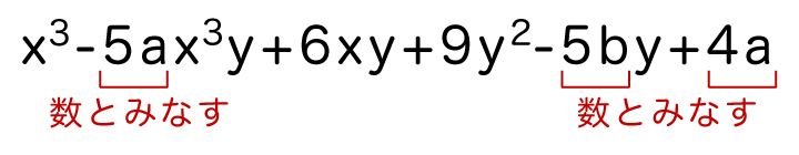 xとyに注目した場合の次数