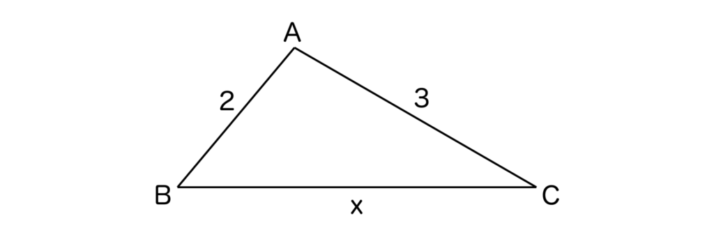 3≦x<5のときの三角形ABC
