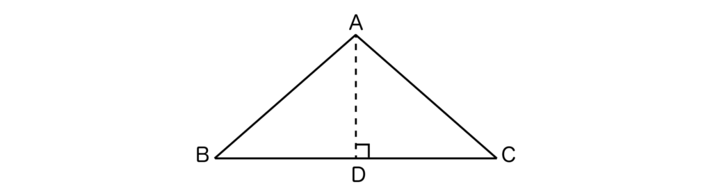 ∠Aの二等分線ADを引いた三角形ABC
