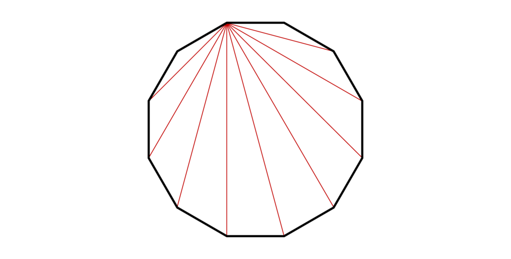 十二角形の中に三角形を作った図