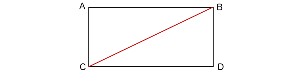 多角形の内角の和（四角形ABCD）