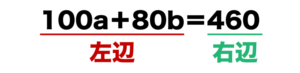 左辺と右辺とは